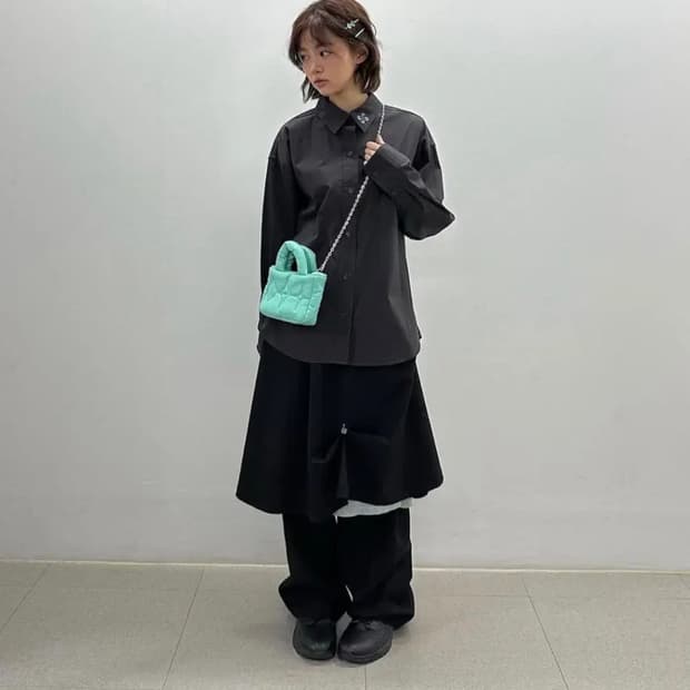 헤레틱 2-way DADDY SHIRT / charcol
