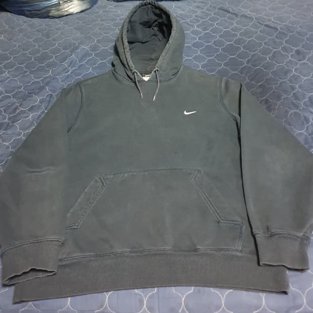 (빈티지) 나이키 솔스우시 올드스쿨 택 후드티 워시드 네이비 (L)