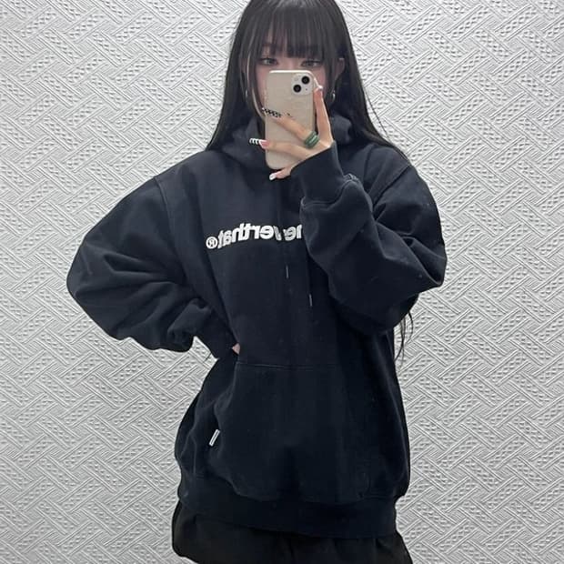 디스이즈네버댓 모던 캐주얼 빈티지 빅로고 후드티 XL C10386