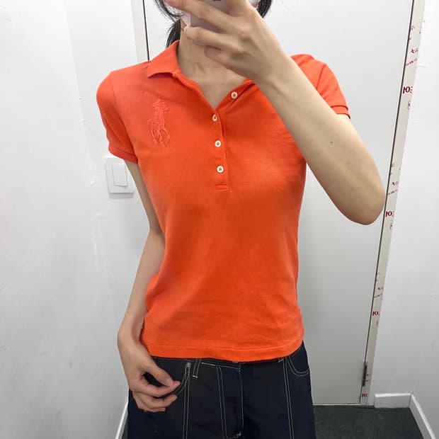 폴로 빅포니 오렌지 주황 반팔 티셔츠