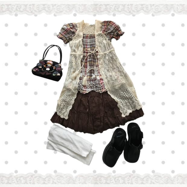 forest check girl set