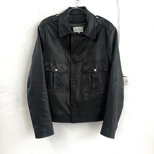 메종 마틴 마르지엘라 17SS 아카이브 램스킨 레더 딘스 폴리스 자켓