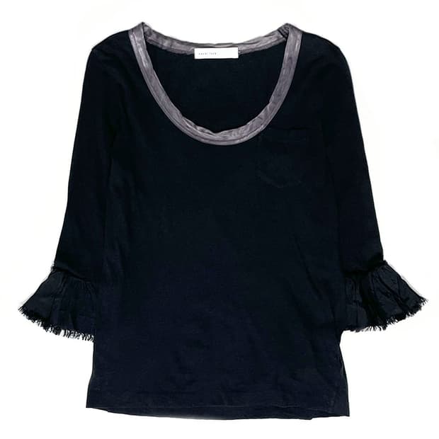 sacai luck 프릴 7부 티셔츠