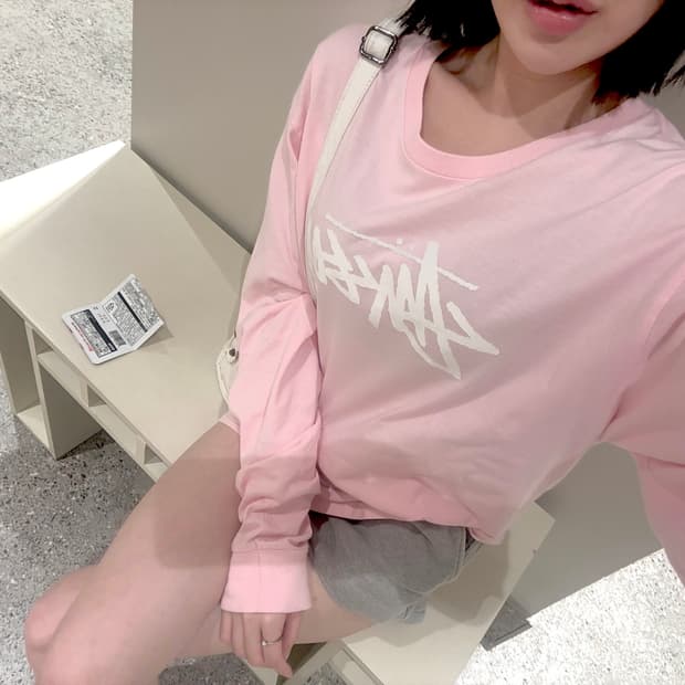 대대장 연핑크 스투시 롱슬리브