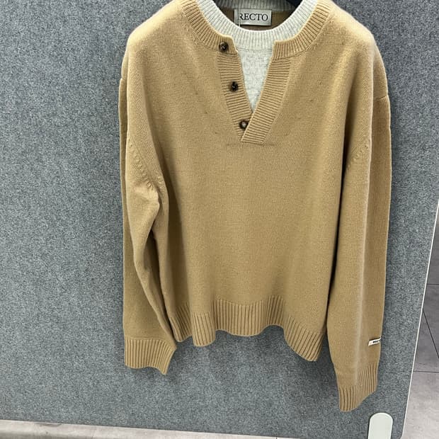 렉토 더블레이어드 니트 베이지 L사이즈