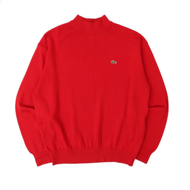 라코스테 레드 울 모크넥 니트 스웨터