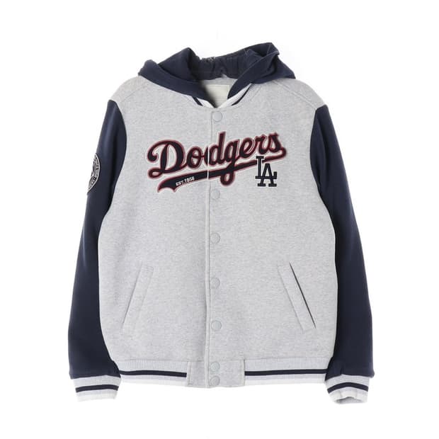 MLB LA다저스 배색 후드 바시티 자켓 13Y
