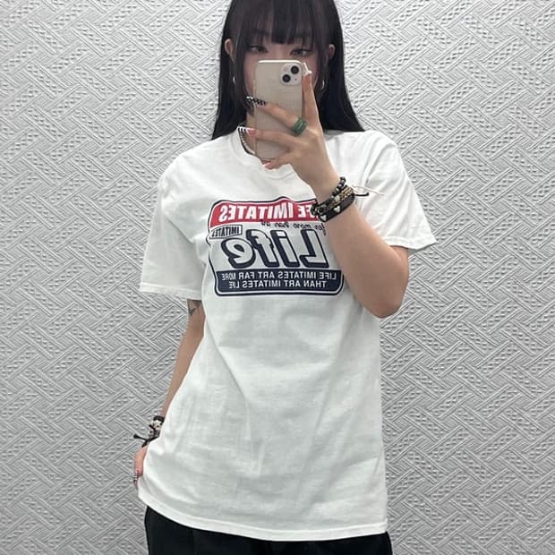 빈티지 스트릿 펑크 힙합 빅 레터링 반팔티 M C10544