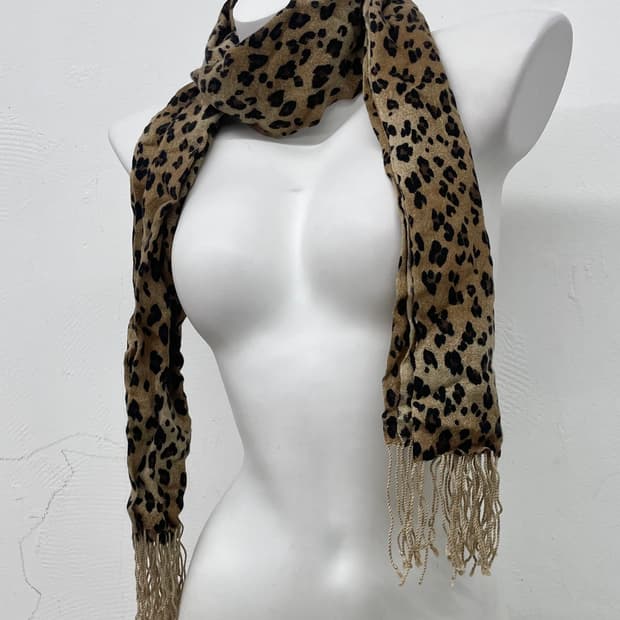 갸루 레오파드 머플러 