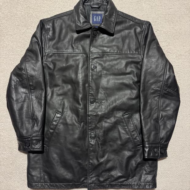 90s 올드갭 레더 카코트 블랙 M