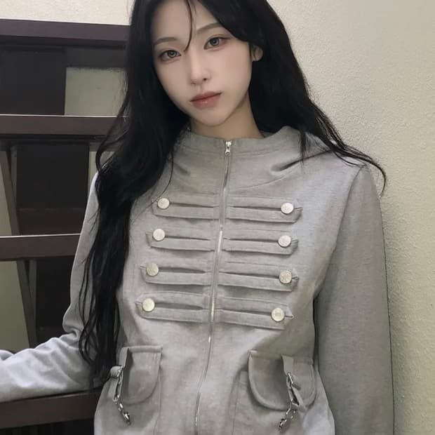러브이즈트루 EL PIRATE HOOD ZIP UP(GRAY)