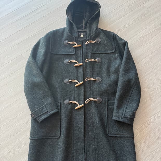 rrl 더블알엘 울 더플코트 다크그레이 xl