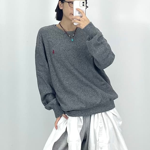 [3XL폴로 그레이 니트 맨투맨 CK9801