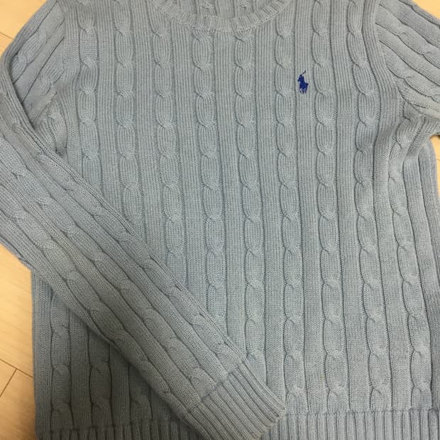 폴로 랄프로렌 스카이 꽈배기 라운드 니트