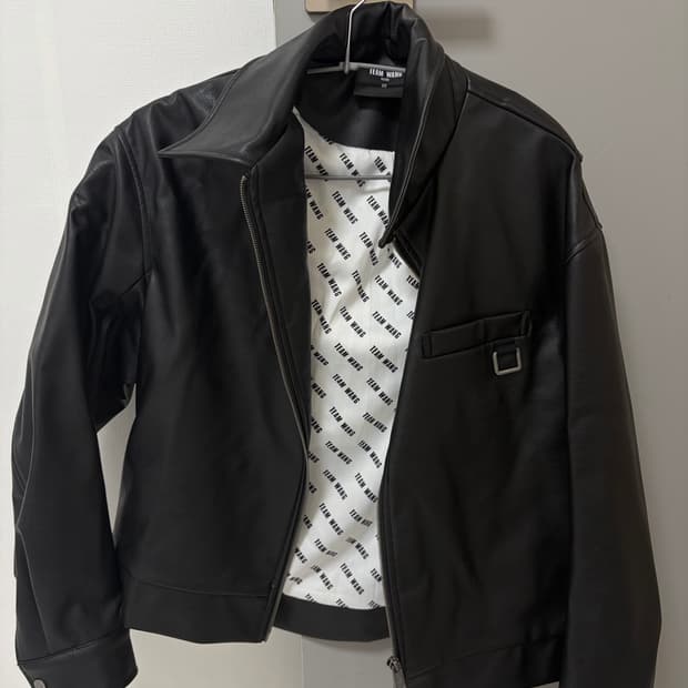 Team wang design 블랙 가죽 자켓