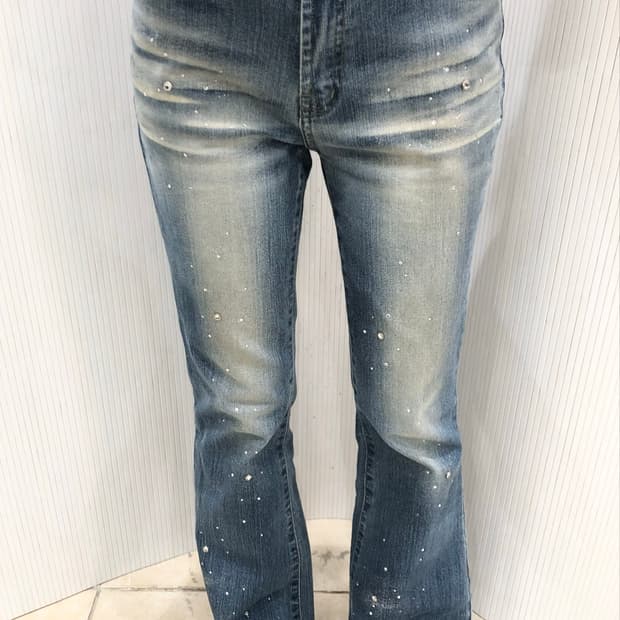 Silver gliiter denim