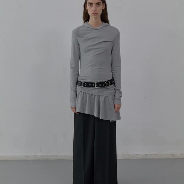 LCDC Hooded jersey dress(melange gray)