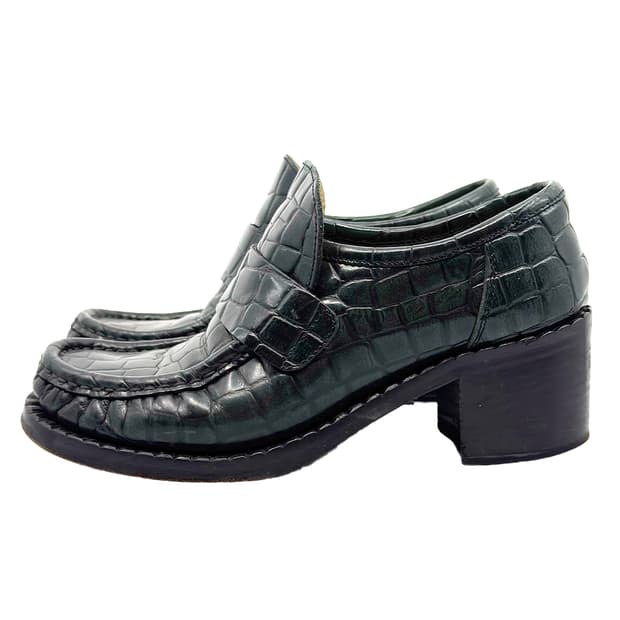 Patrick Cox Leather Heeled Loafers/ 36.5