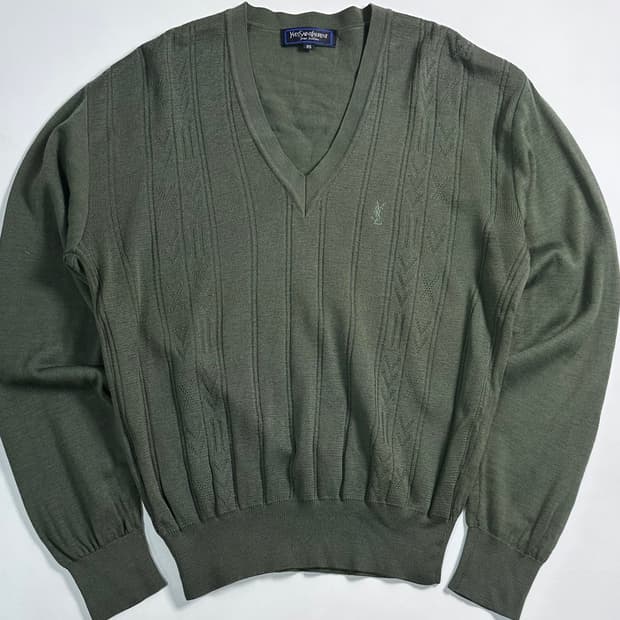 90s 입생로랑 카키 니트 