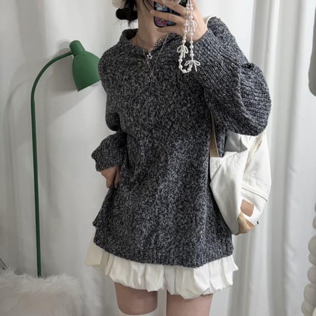 블랙 & 화이트 오레오 오버핏 니트