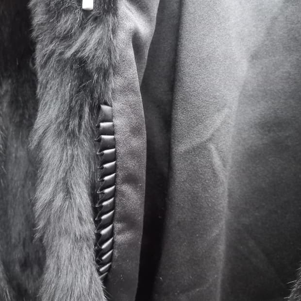 GROPIA 블랙 퍼 코트 XL (여 105)