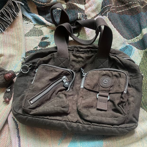 키플링 브라운 토트백