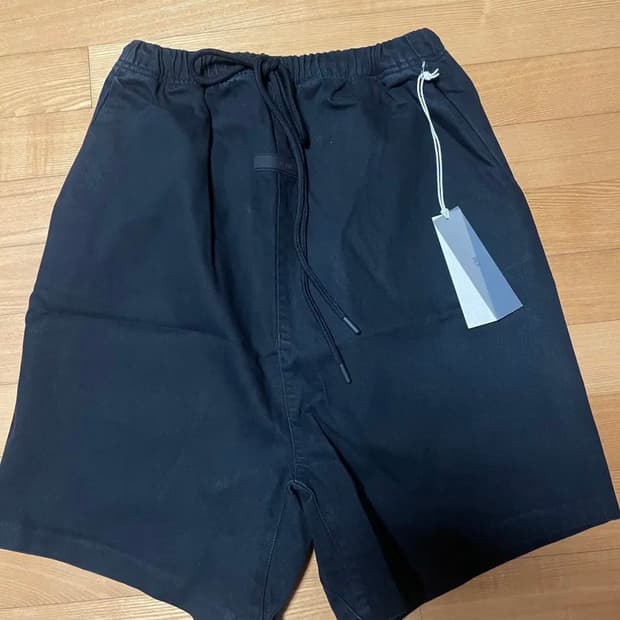 피어오브갓 에센셜 24ss 오버 다이 블랙 하프 데님 xs