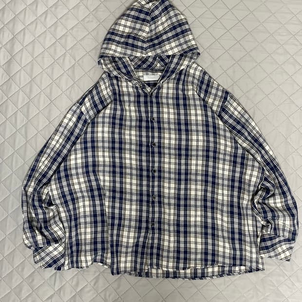 빈티지 체크 후드 셔츠
