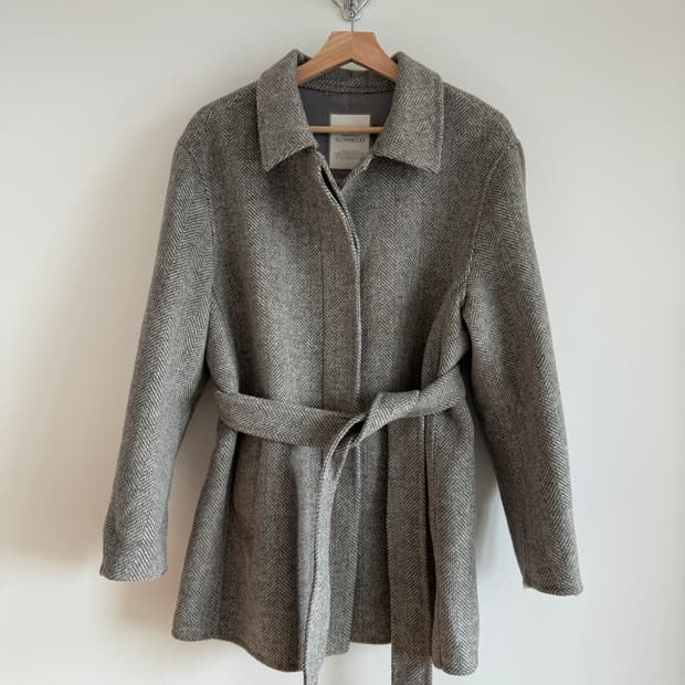 슬로우무드(SLOWMOOD) 울&알파카 헤링본 코트