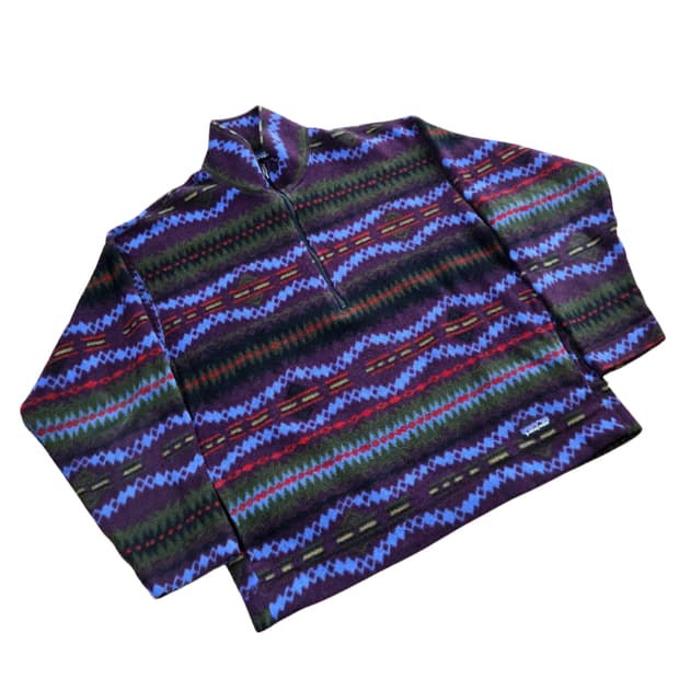 (L)파타고니아 Usa 90s Rare 아즈텍 패턴 신칠라 풀오버 집업