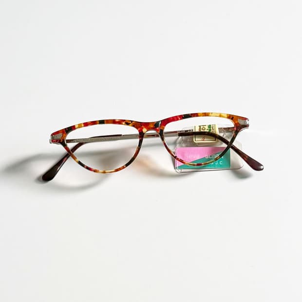 90s SEVA SCHAN 캣아이 뿔테 마블 빈티지 안경
