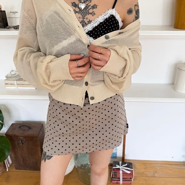 더미스테리어스호텔 시스루 가디건