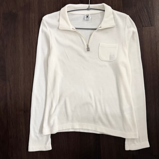 꾸레쥬 화이트 골지 반집업