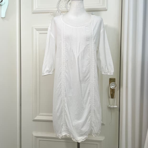 EARTH white lace trim pure cotton opc