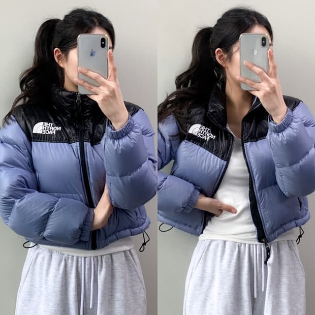 노스페이스 눕시 숏 패딩
