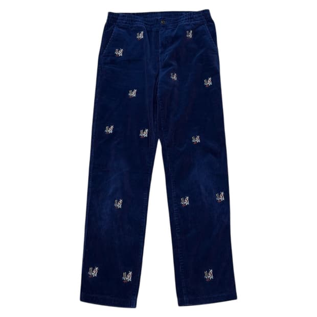 폴로 랄프로렌 자수 프렙스터 임브로이더 코듀로이 팬츠 바지 네이비 16