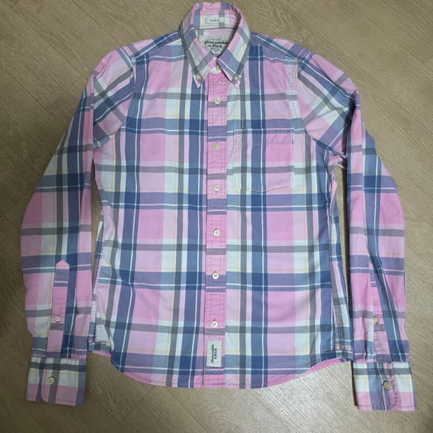 아베크롬비 버튼다운 체크 셔츠 S