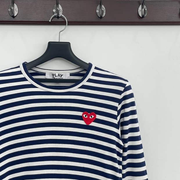 꼼데가르송 플레이 스트라이프 긴팔 티셔츠 55-66