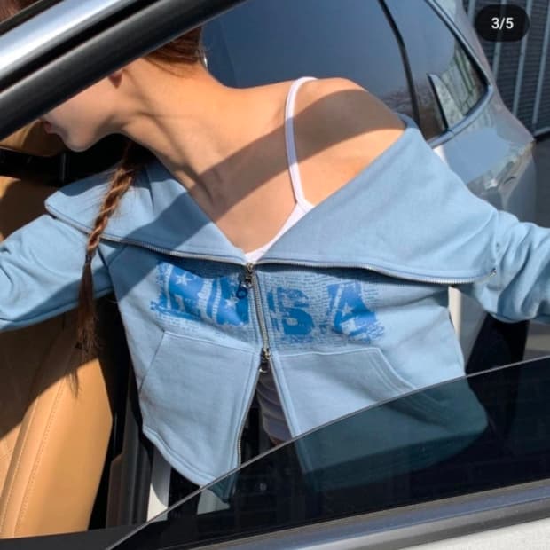 오프숄더 투웨이 집업