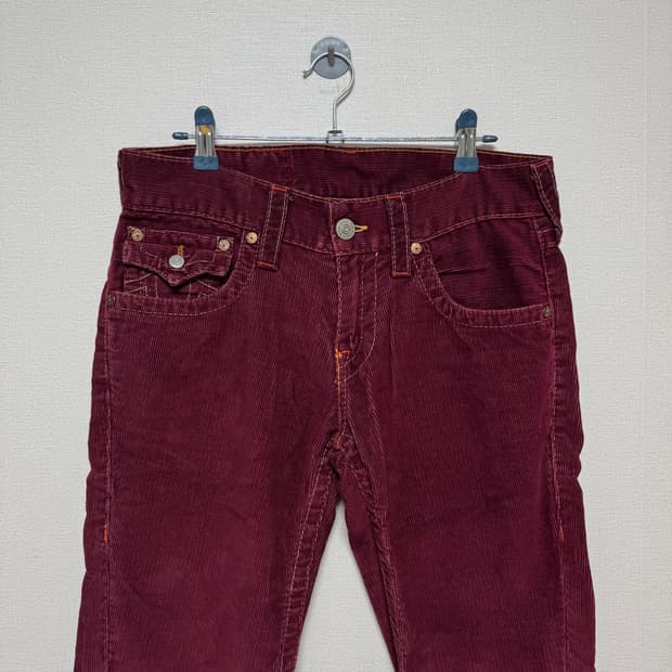 트루릴리젼 코듀로이 로우라이즈 부츠컷팬츠 버건디