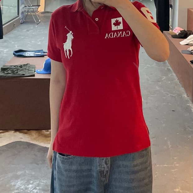 폴로랄프로렌 캐나다 빅포니 레드 폴로 셔츠 H2409