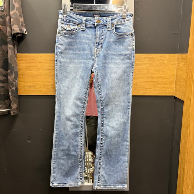 트루릴리전 연청 워싱 부츠컷 데님