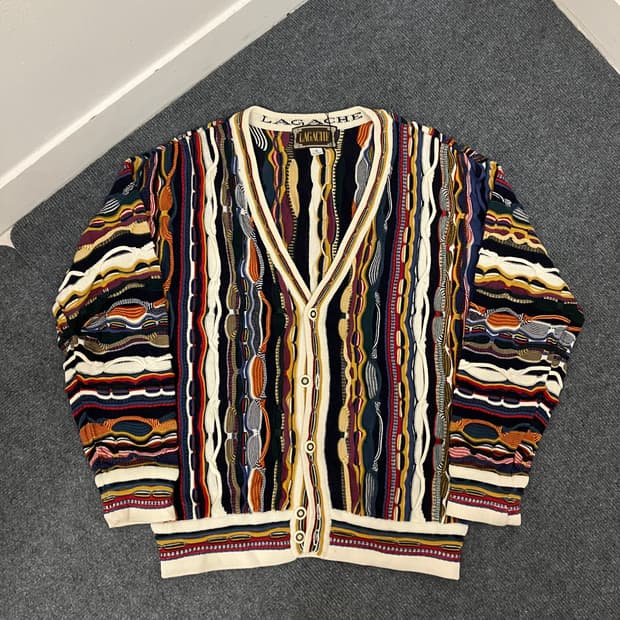 N126 lagache 빈티지 꽈배기 케이블 니트 가디건 쿠지st