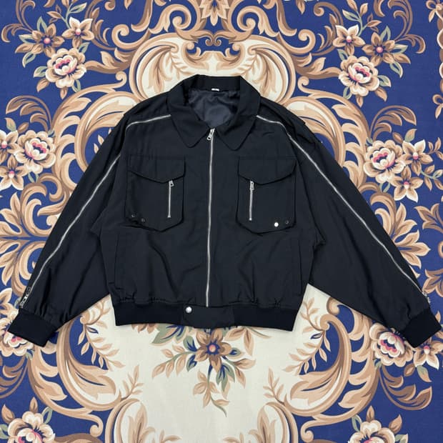 (L)트릴리온 TRILLION 지퍼 포인트 자켓(블랙,2WAY지퍼)