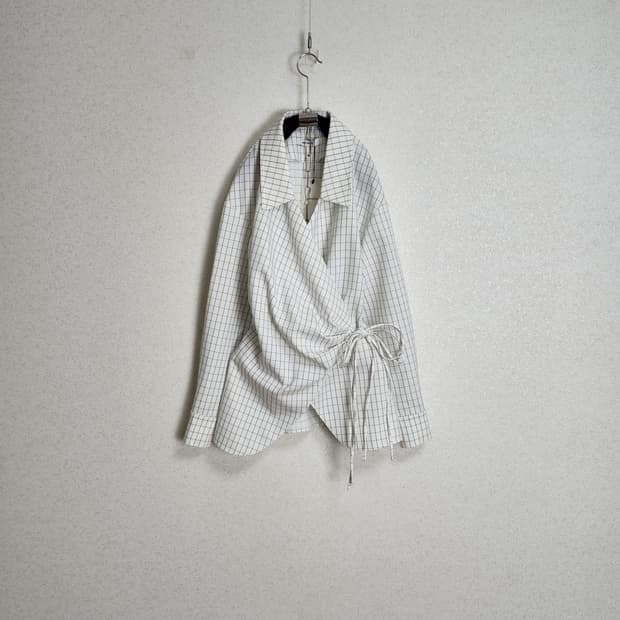 가브리엘리 체크 랩 블라우스55 66 