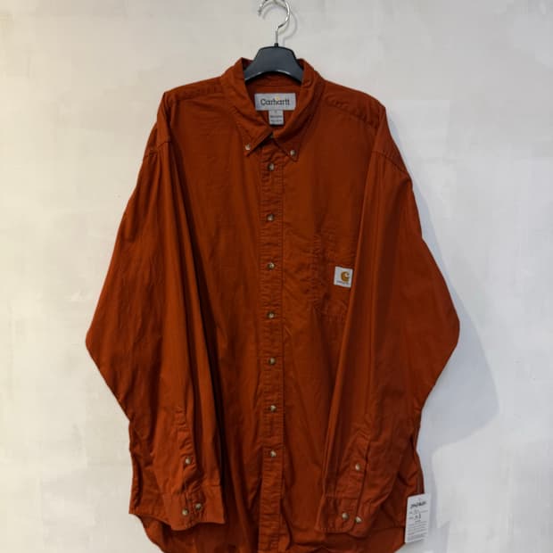 칼하트 오렌지 긴팔셔츠
