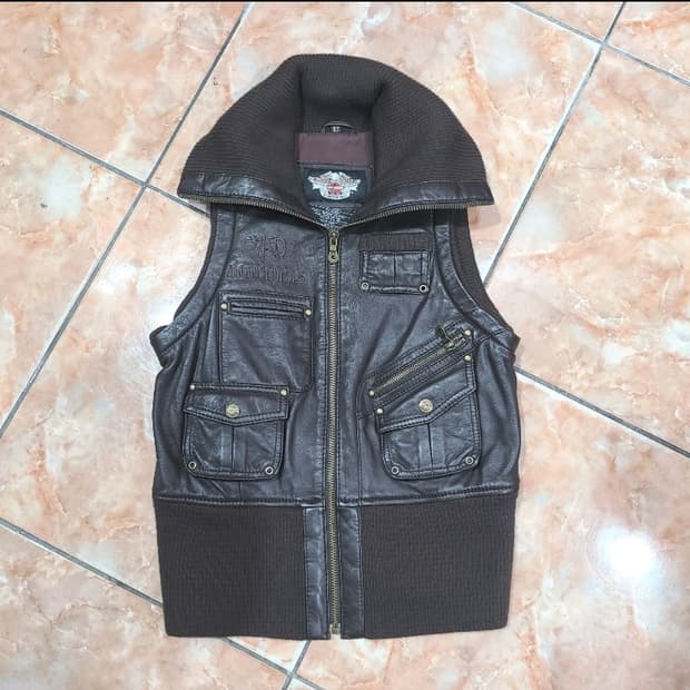 할리데이비슨 우먼스 가죽조끼 XS