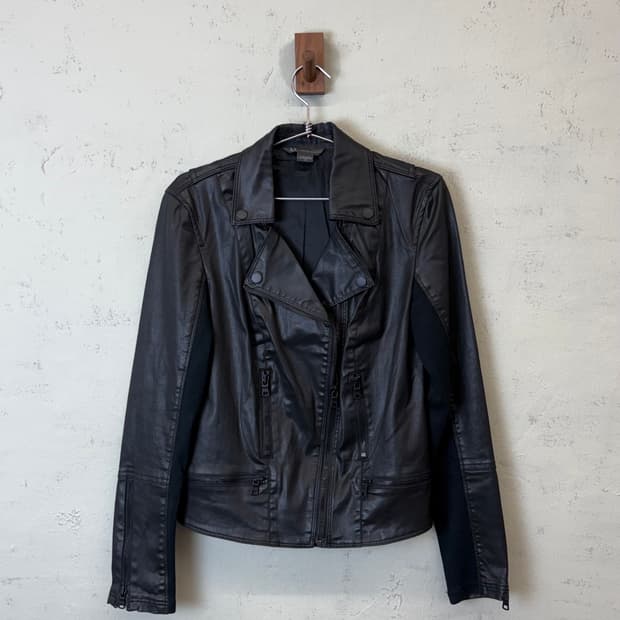 아르마니익스체인지 비건레더 더블 라이더 자켓