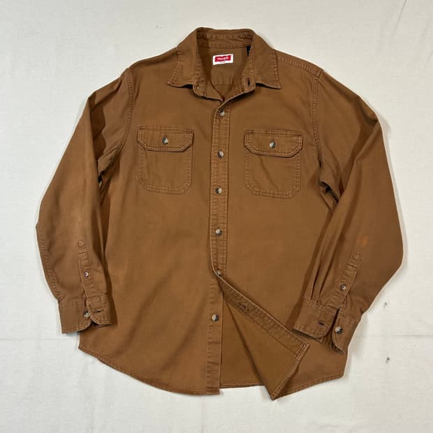 M) Wrangler 랭글러 투포켓 워크웨어 코튼 셔츠 브라운
