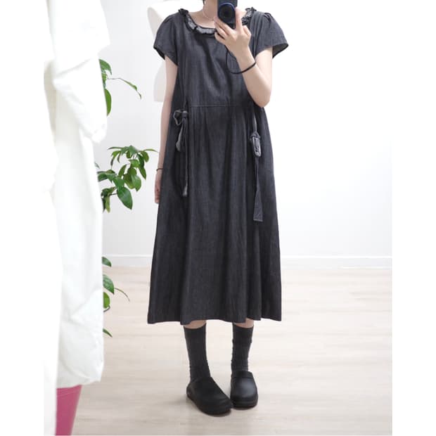 Ruffle ribborn one-piece